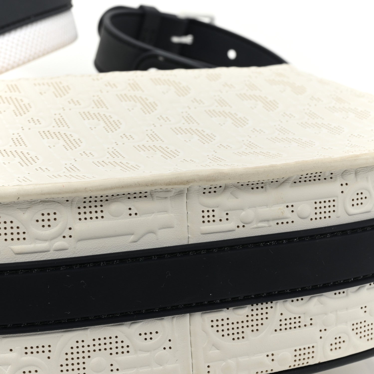 Christian Dior Calfskin Perforated Oblique Medium Bobby Flap White Blue 13 of 16