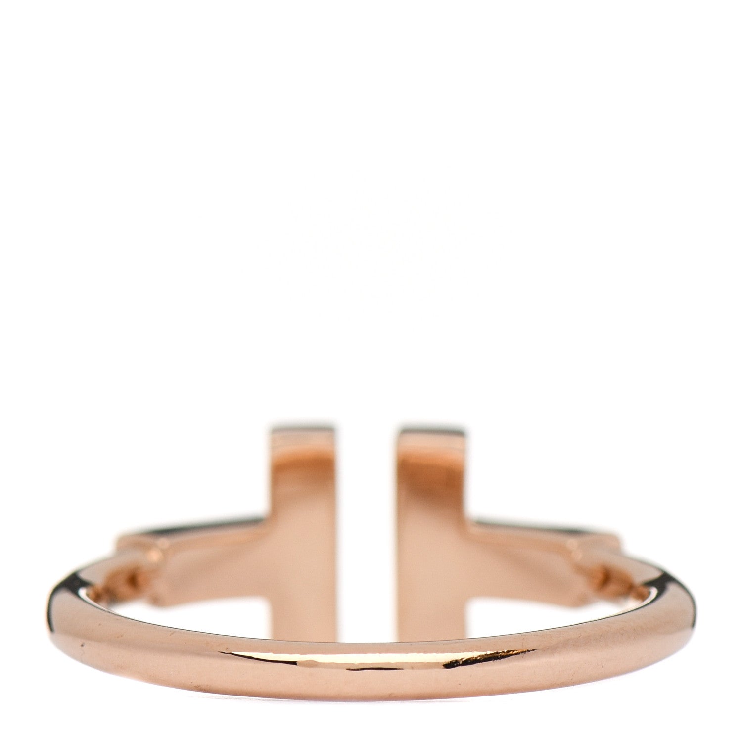 Tiffany 18K Rose Gold Diamond Mother of Pearl T Wire Ring 54 7 3 of 6