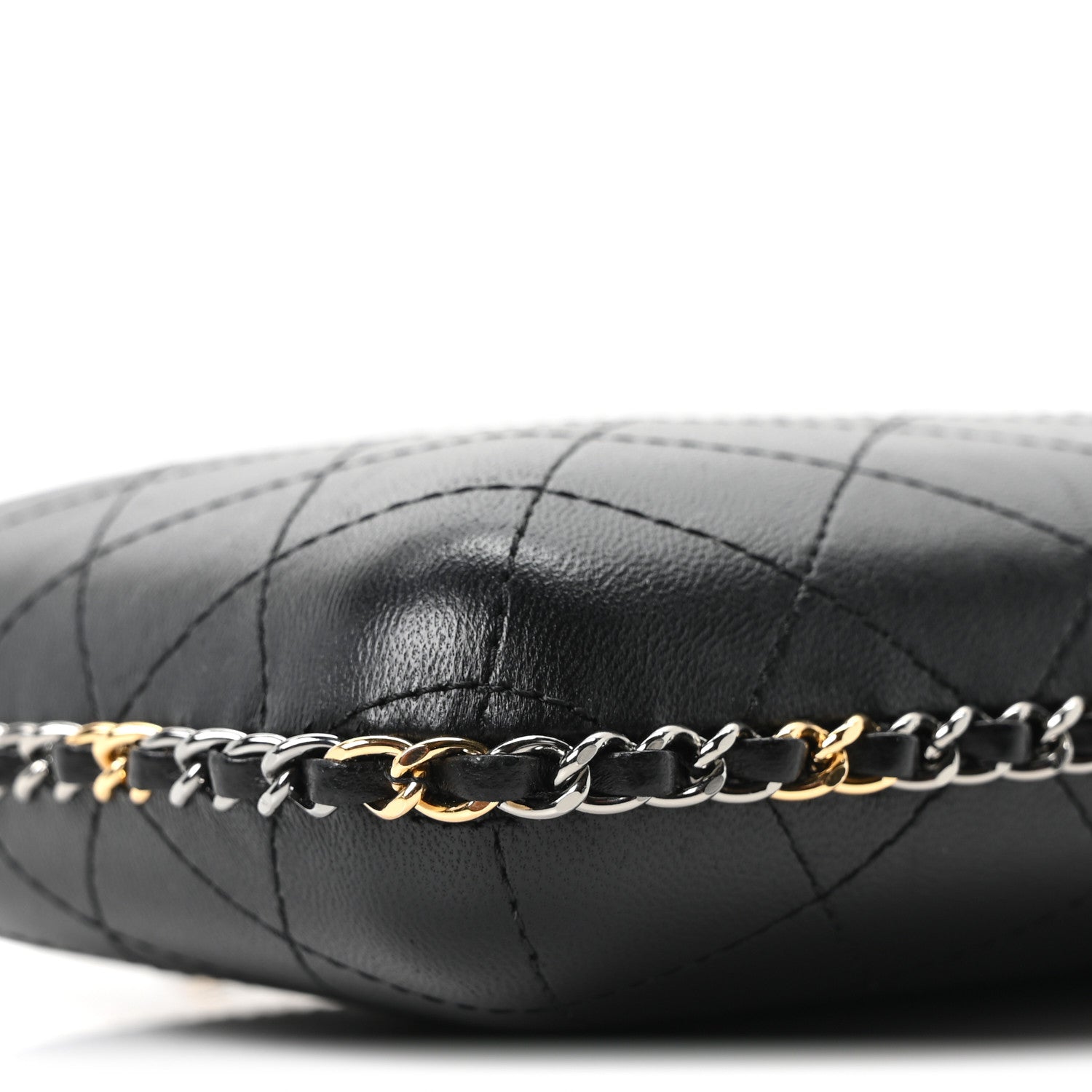 Chanel Lambskin Quilted Chain Around Phone Holder Black 10 of 10