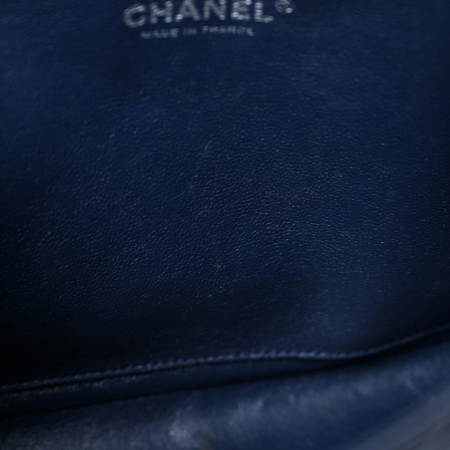 Caviar Quilted Jumbo Double Flap Navy Blue