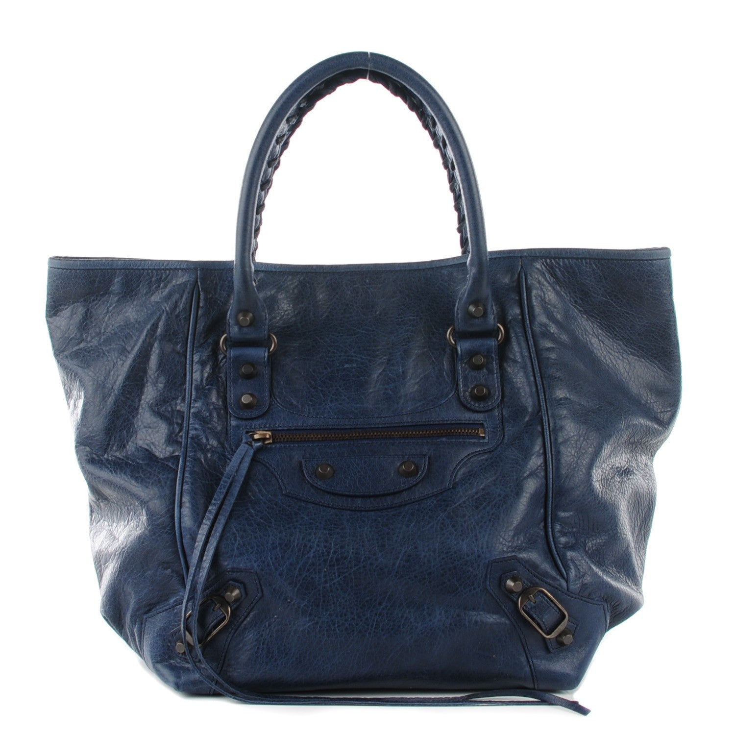 Balenciaga Agneau Classic Hardware S Sunday Tote Bleu Roi 1 of 10