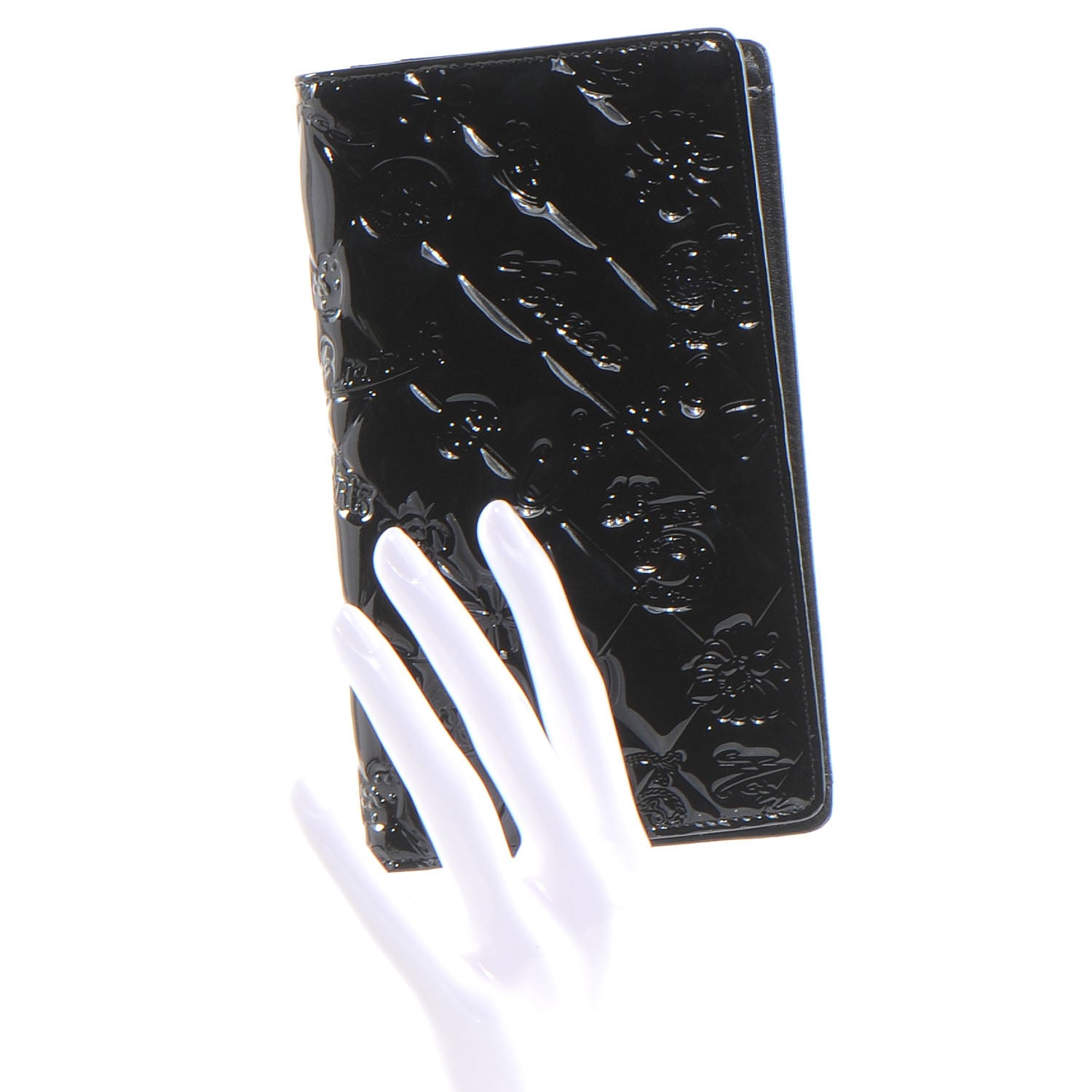 Chanel Patent Calfskin Lucky Symbols Yen Wallet Black 2 of 8