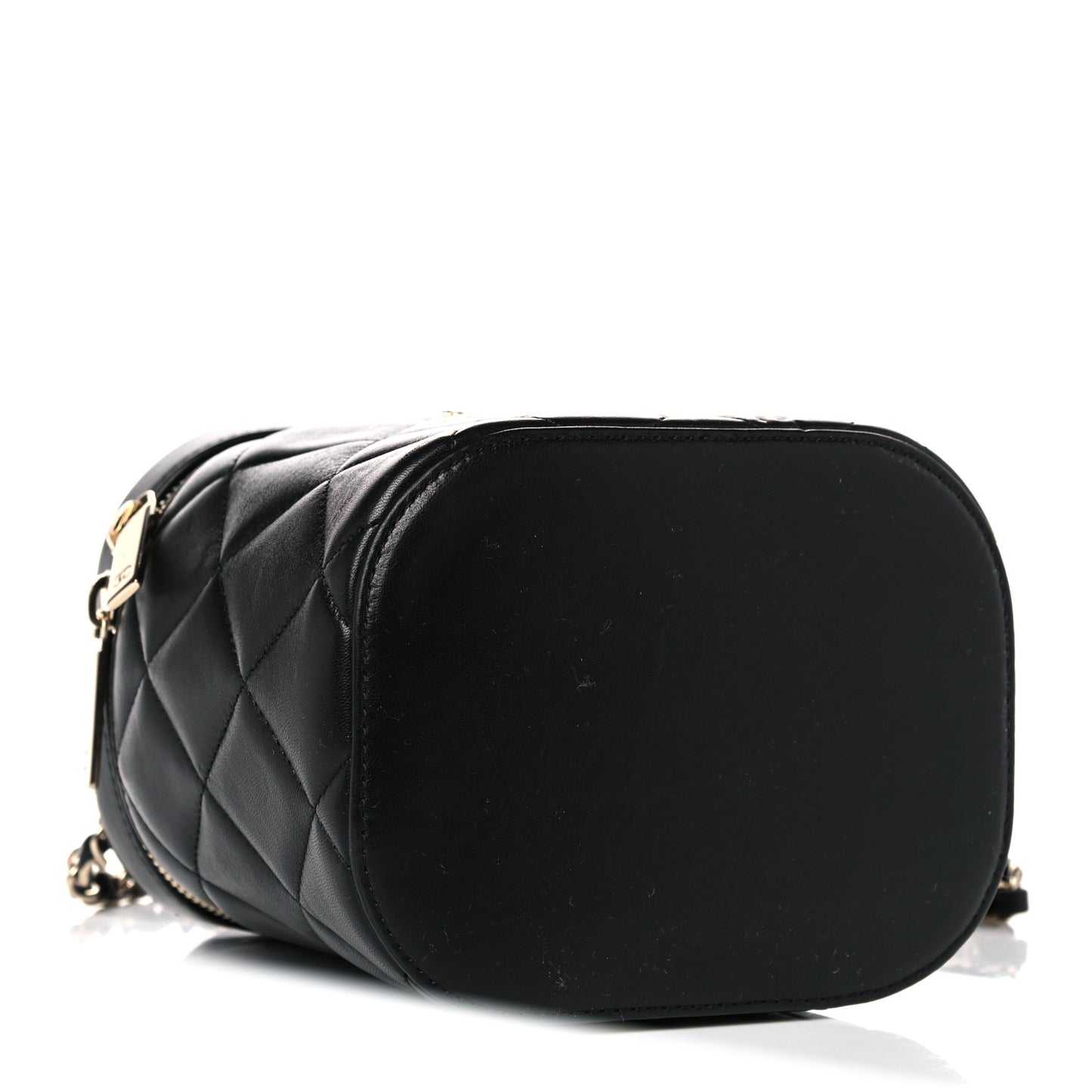 Lambskin Quilted Trendy Vanity Case Black