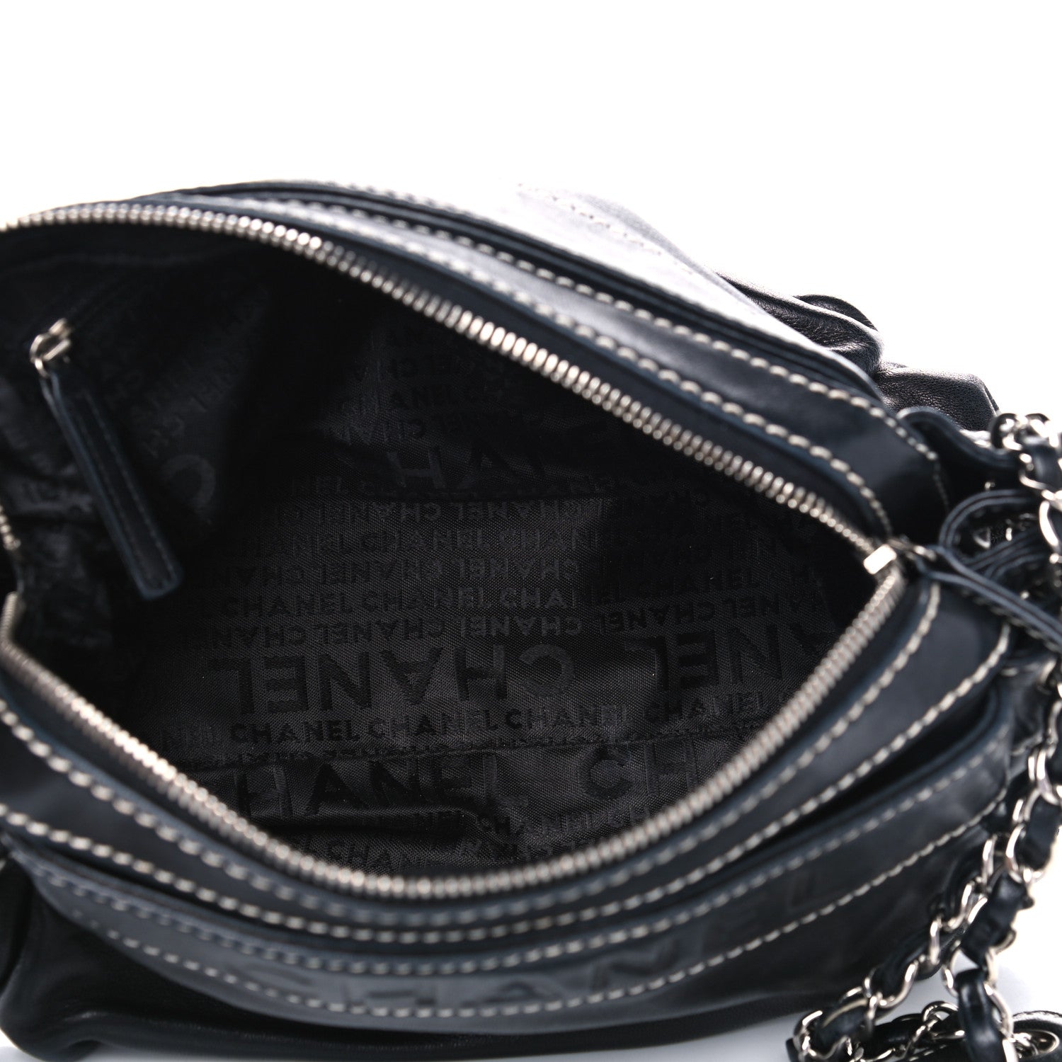 Chanel Lambskin Lax Accordion Hobo Black 4 of 10