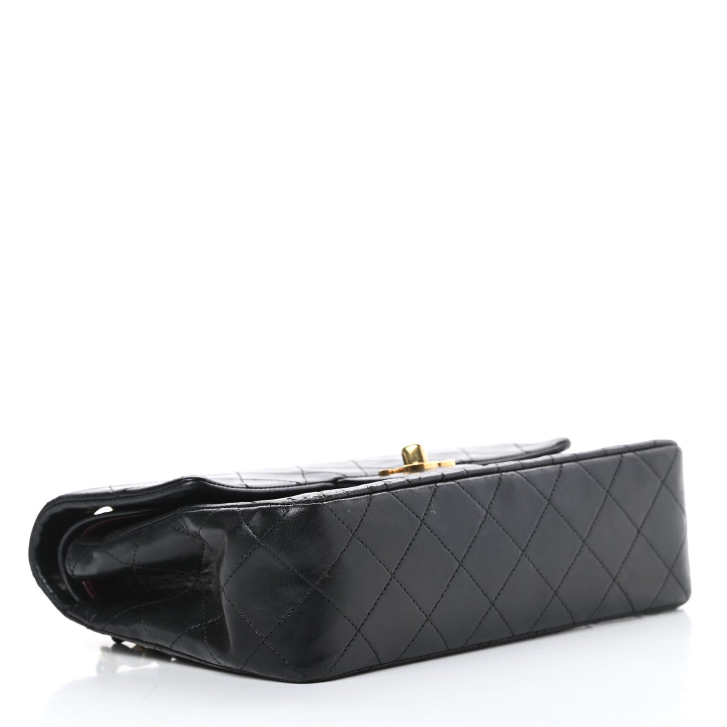 Lambskin Quilted Small Double Flap Black