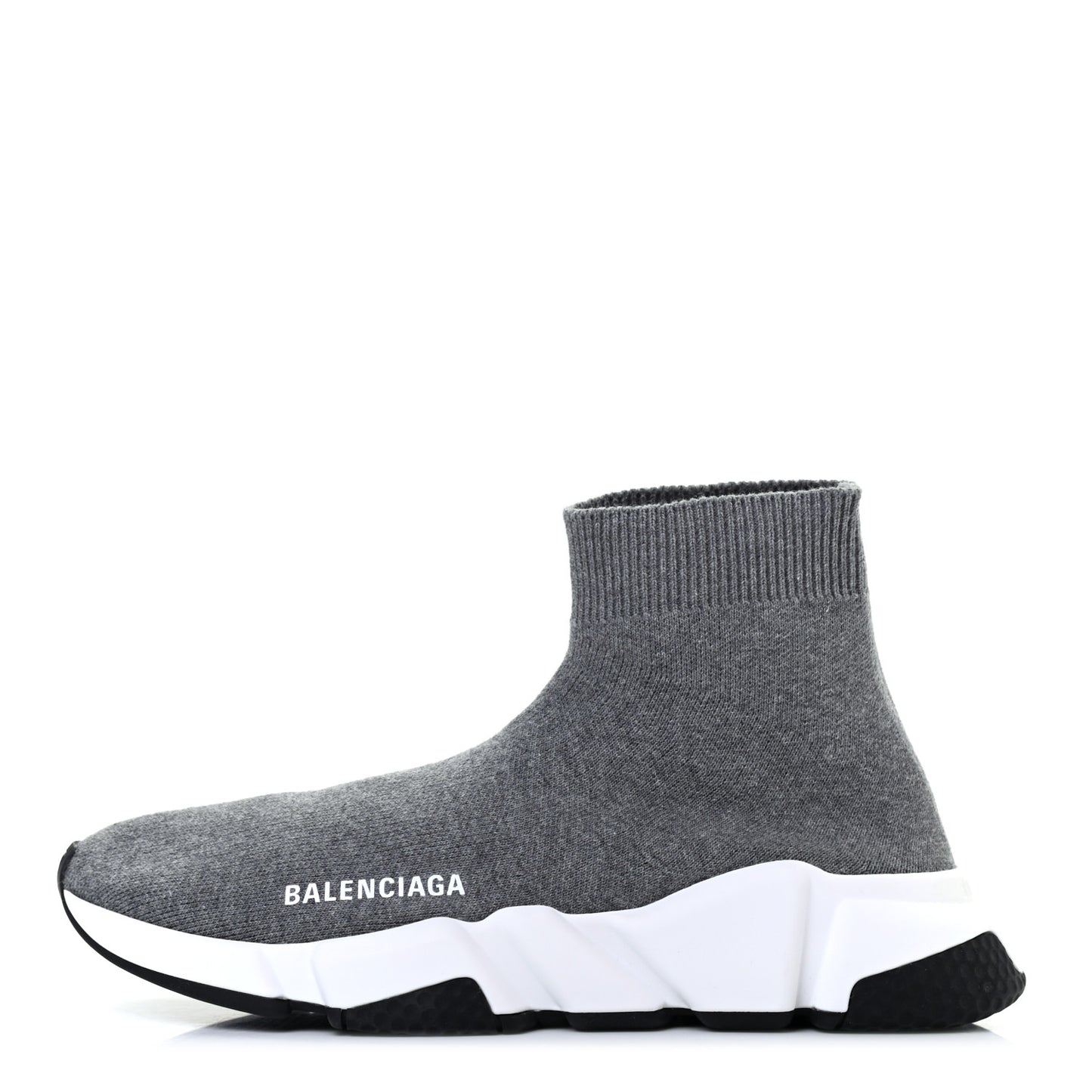 Sweatshirt Knit Bi-Color Sole Womens Speed Sneakers 38 Grey White Black