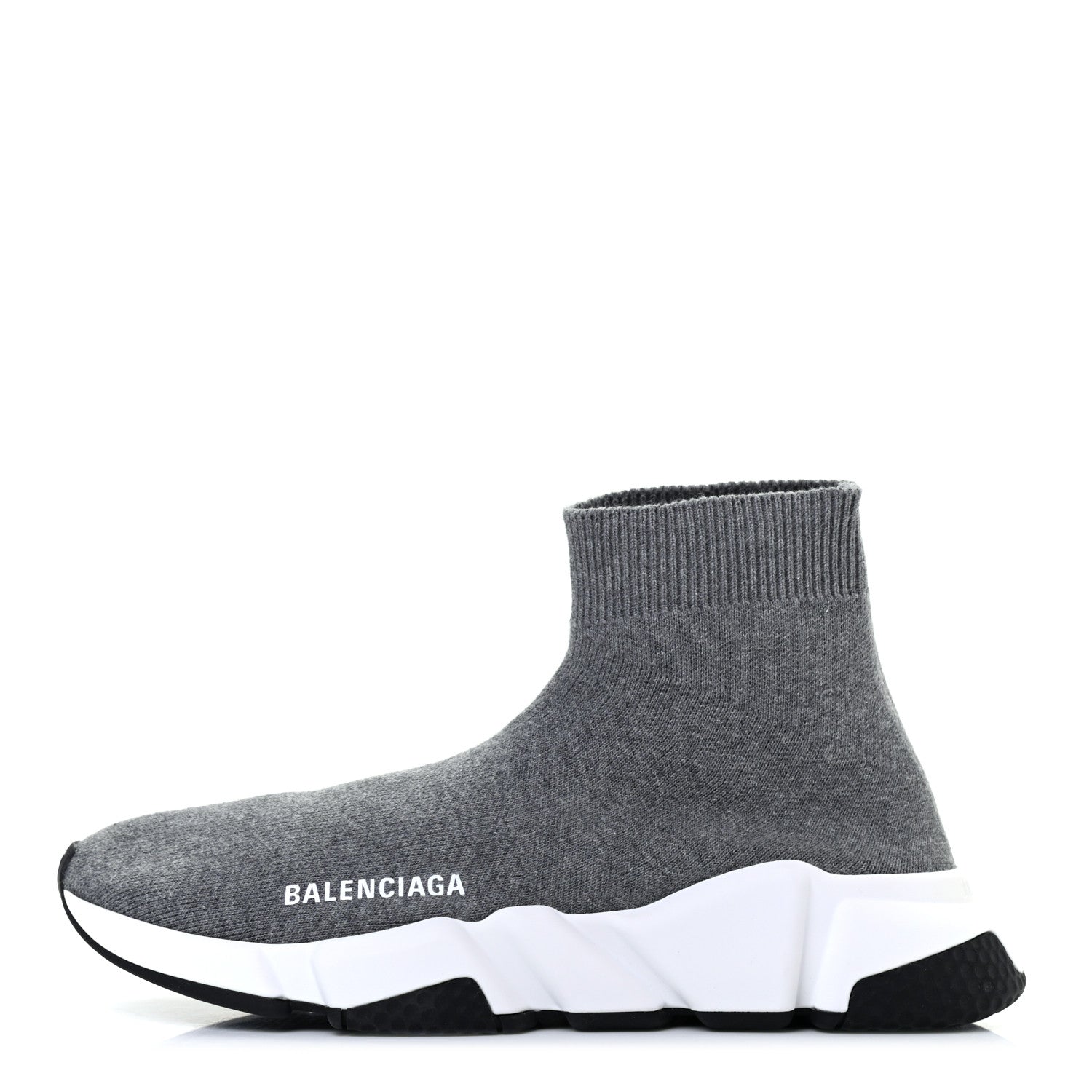 Balenciaga Sweatshirt Knit Bi-Color Sole Womens Speed Sneakers 38 Grey White Black 1 of 8