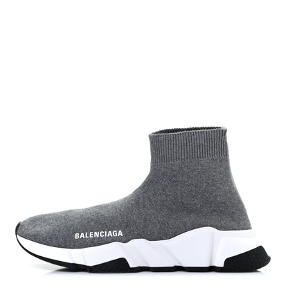 Balenciaga Sweatshirt Knit Bi-Color Sole Womens Speed Sneakers 38 Grey White Black 1 of 8
