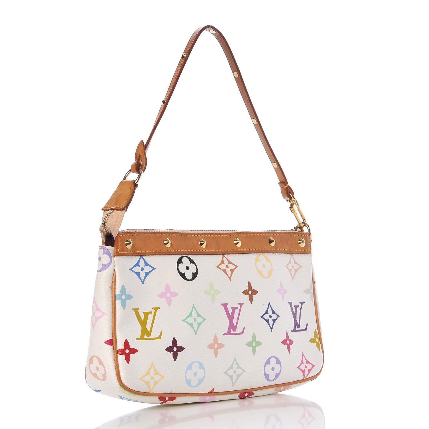 Louis Vuitton Monogram Multicolor Pochette Accessories White 3 of 8