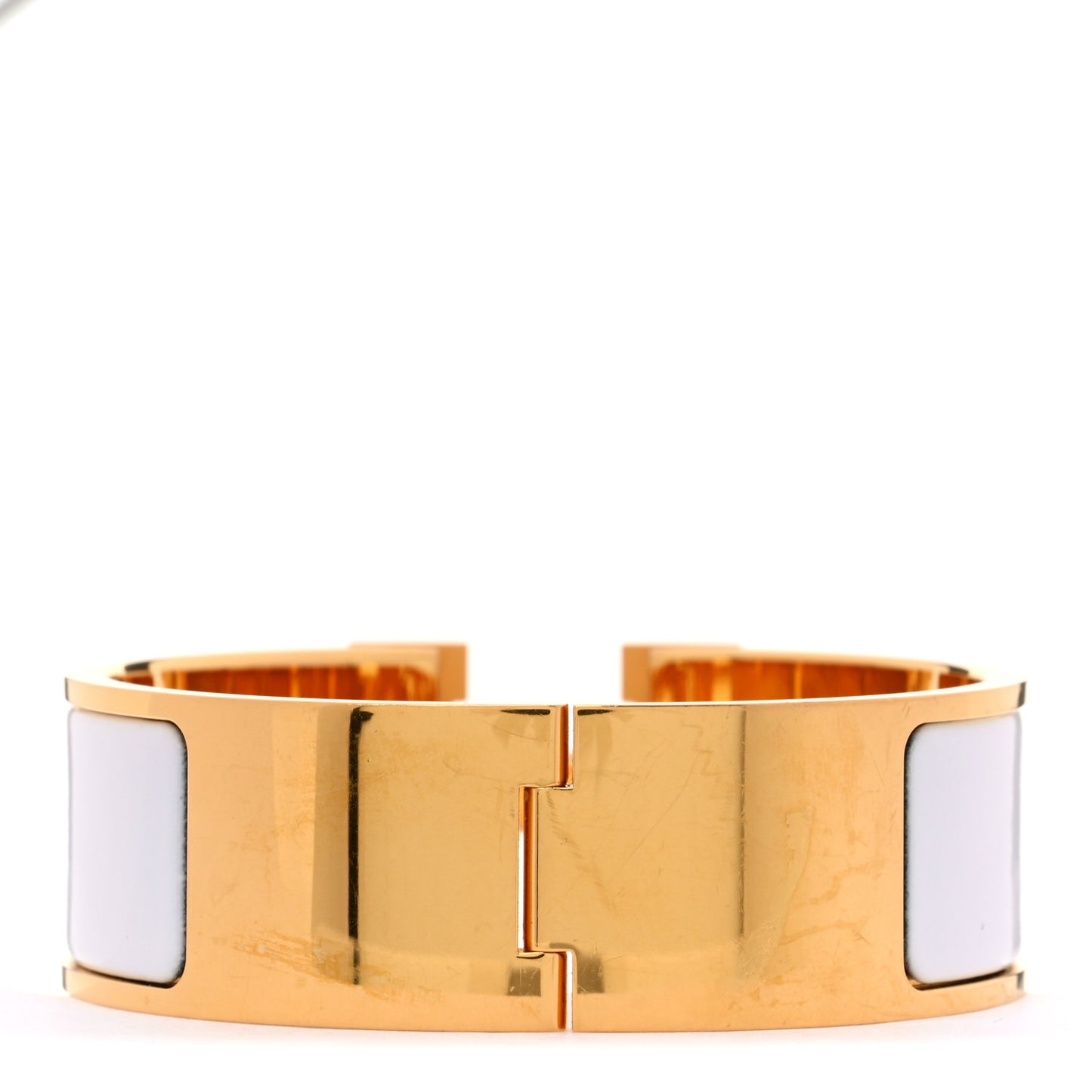 Enamel Wide Clic Clac H Bracelet PM White