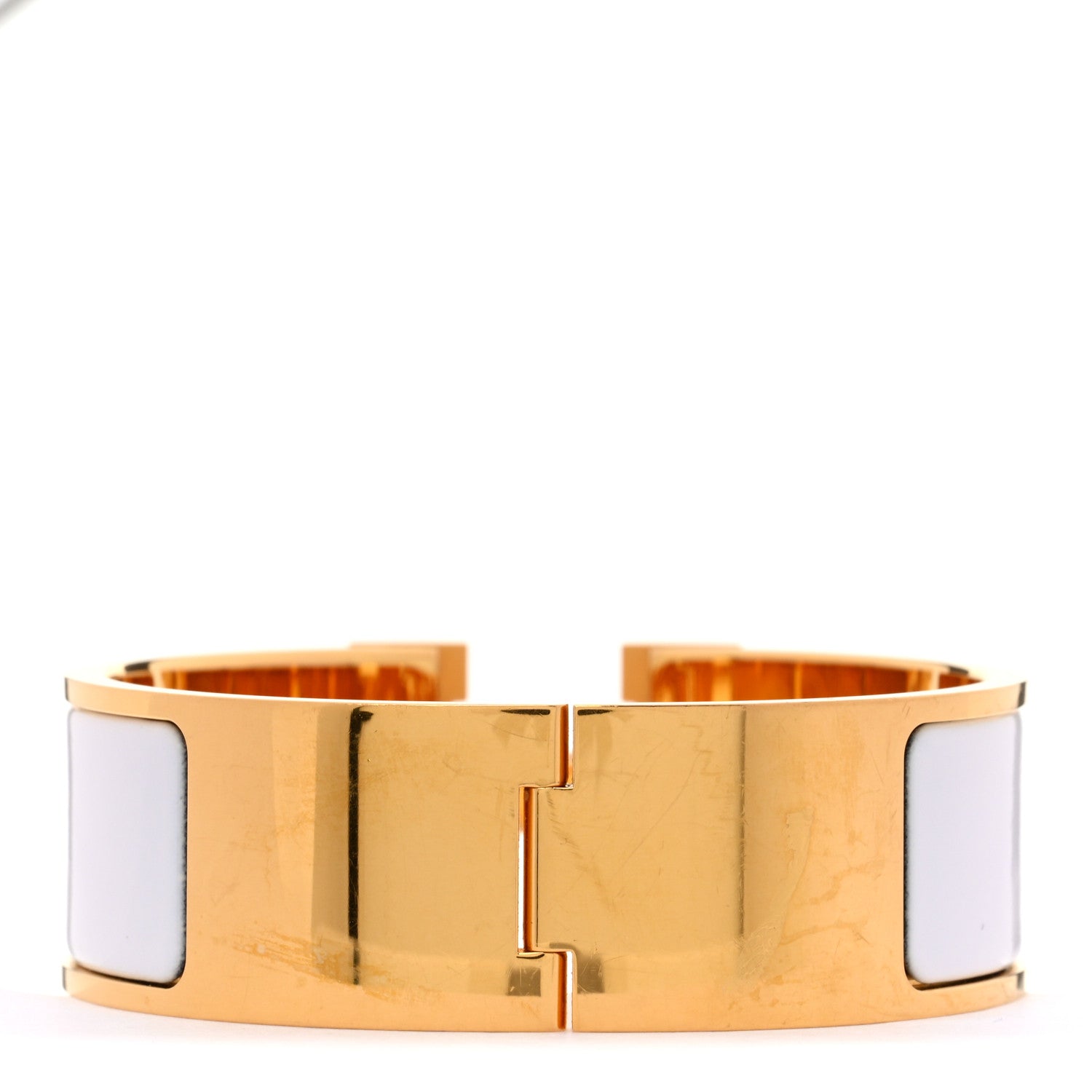 Hermes Enamel Wide Clic Clac H Bracelet PM White 3 of 4
