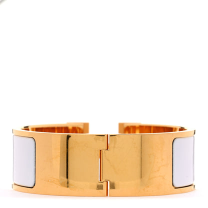 Hermes Enamel Wide Clic Clac H Bracelet PM White 3 of 4