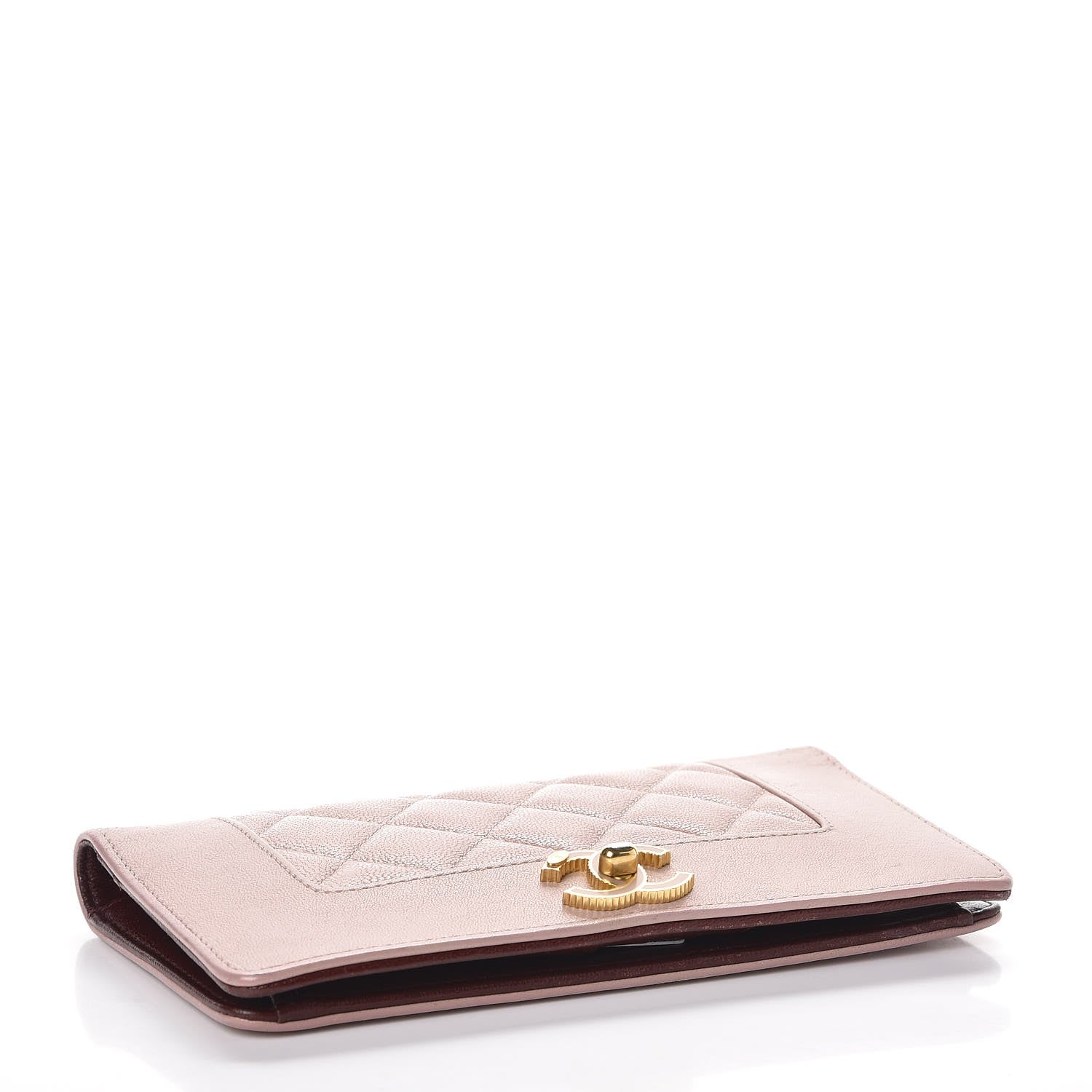 Chanel Sheepskin Quilted Mademoiselle Vintage Yen Wallet Pink 4 of 13