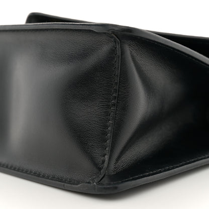 Prada Saffiano Soft Calfskin Metal Triangle Logo Envelope Chain Shoulder Bag Black 10 of 11