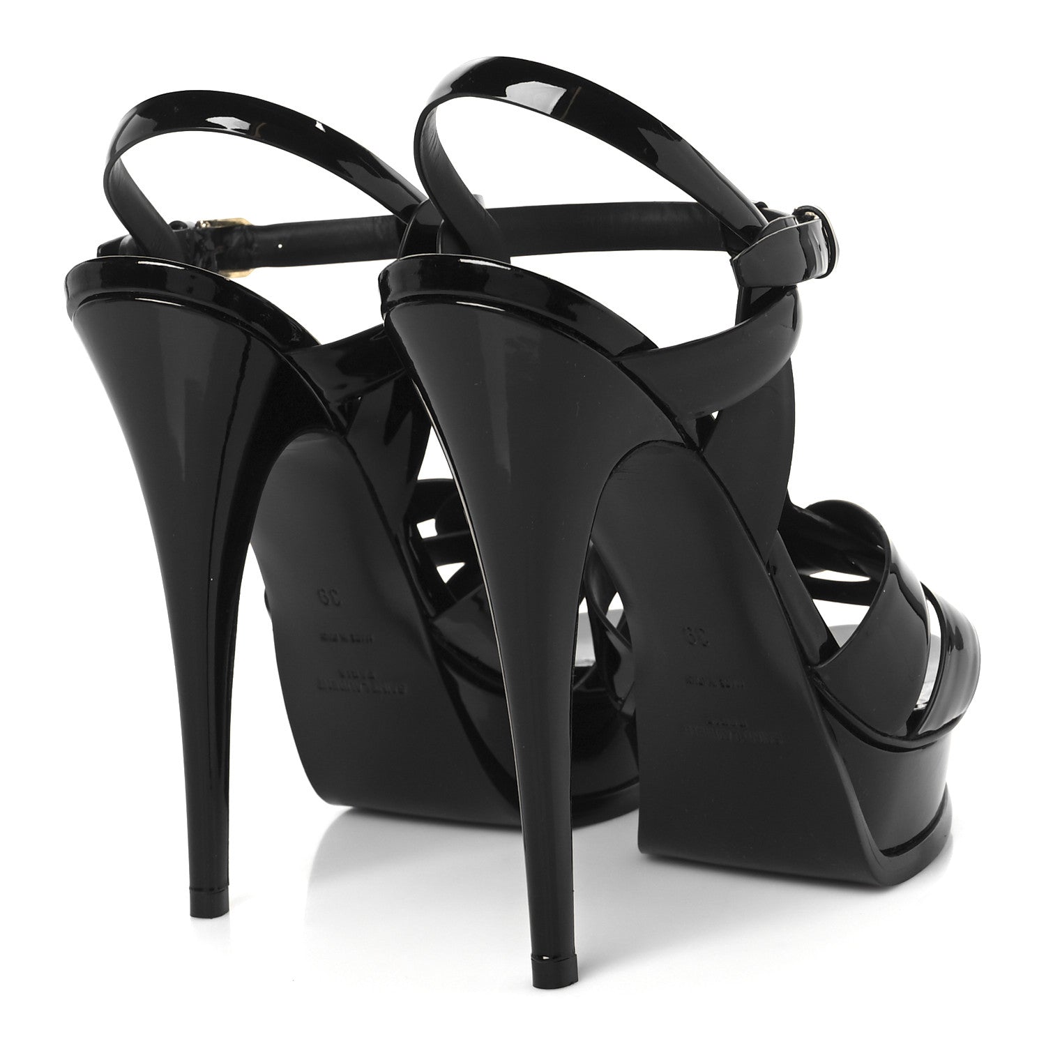 Saint Laurent Patent Tribute 105 Platform Sandals 39 Black 5 of 10