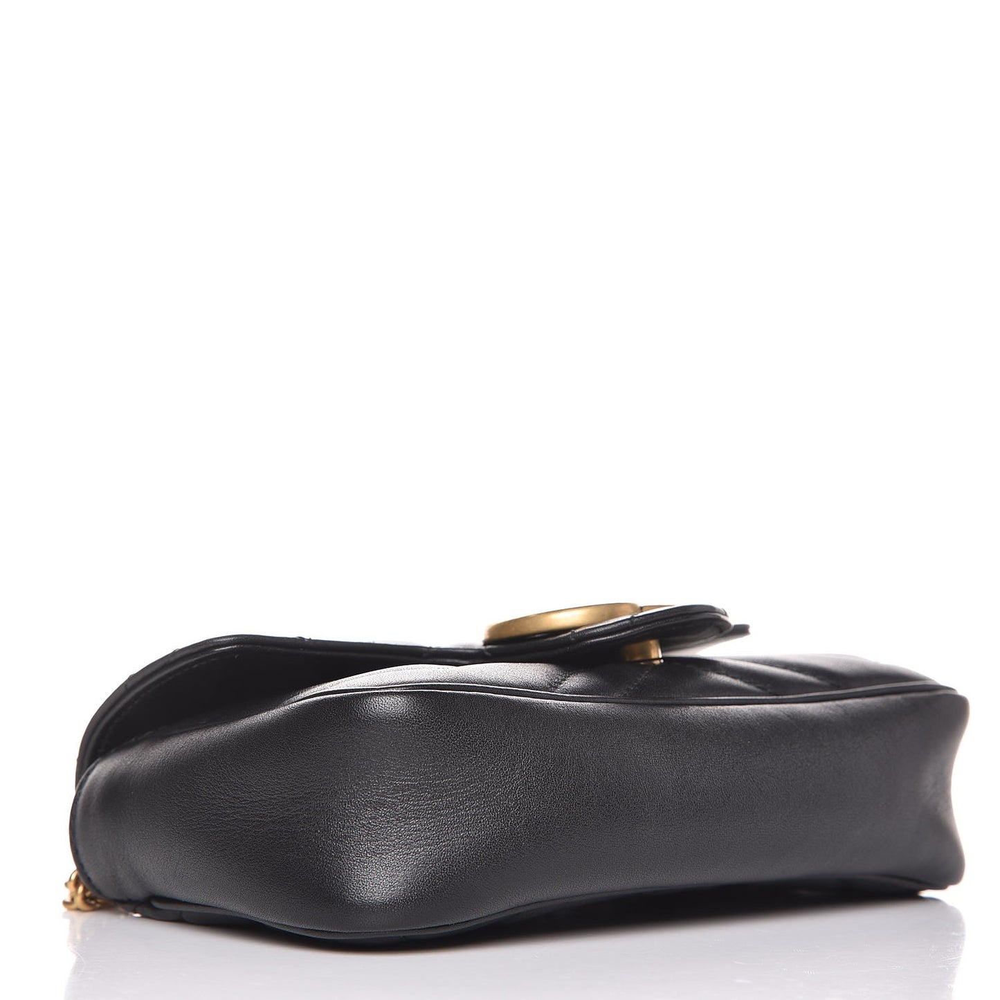 Calfskin Matelasse Super Mini GG Marmont Shoulder Bag Black