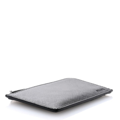 Prada Saffiano Zip Card Holder Black 4 of 8