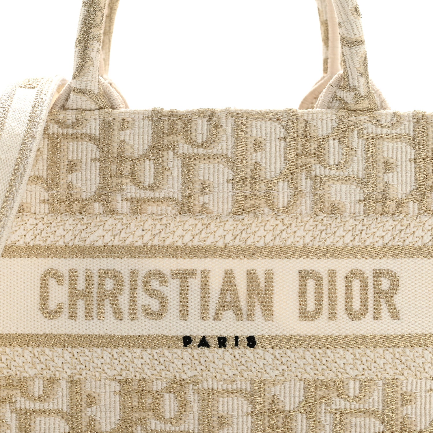 Christian Dior Oblique Mini Book Tote With Strap Gold Multicolor 8 of 12