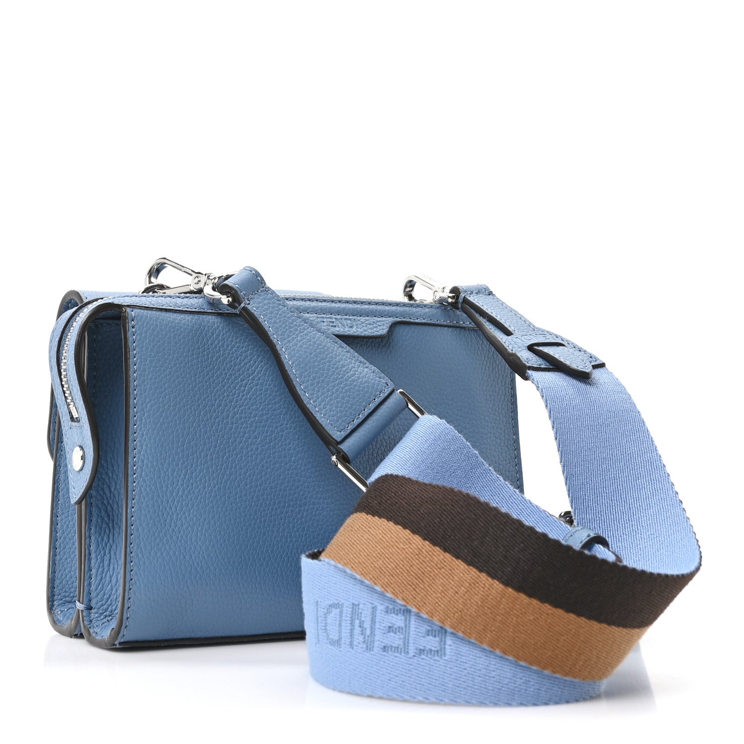 Fendi Vitello Cher Double Baguette Ceruleo 2 of 9