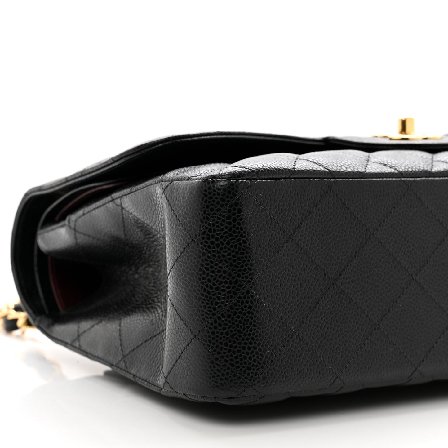Caviar Quilted Jumbo Double Flap Black