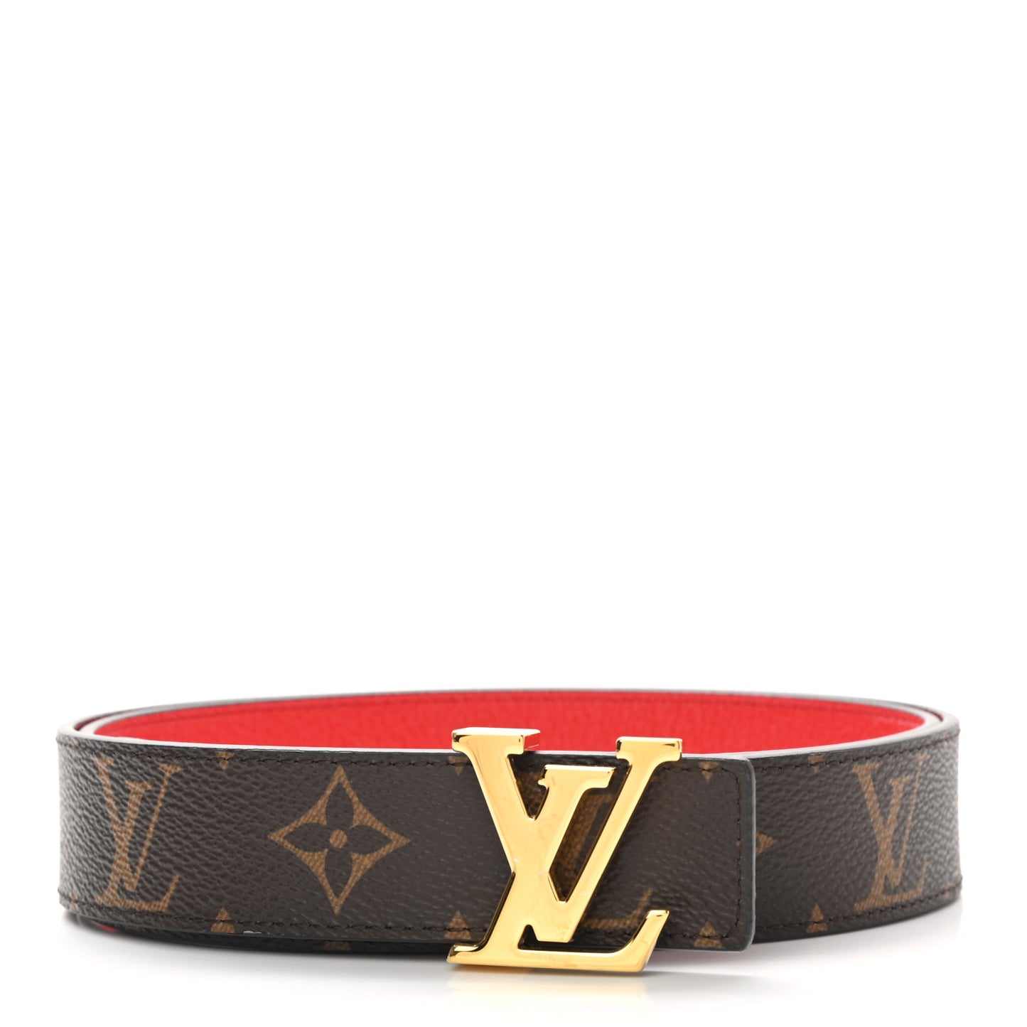 Monogram 30mm LV Initiales Reversible Belt 85 34 Coquelicot