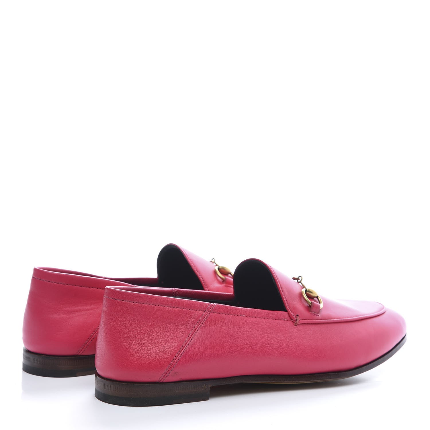 Gucci Lambskin Womens Brixton Horsebit Loafers 38.5 Hot Pink 4 of 10