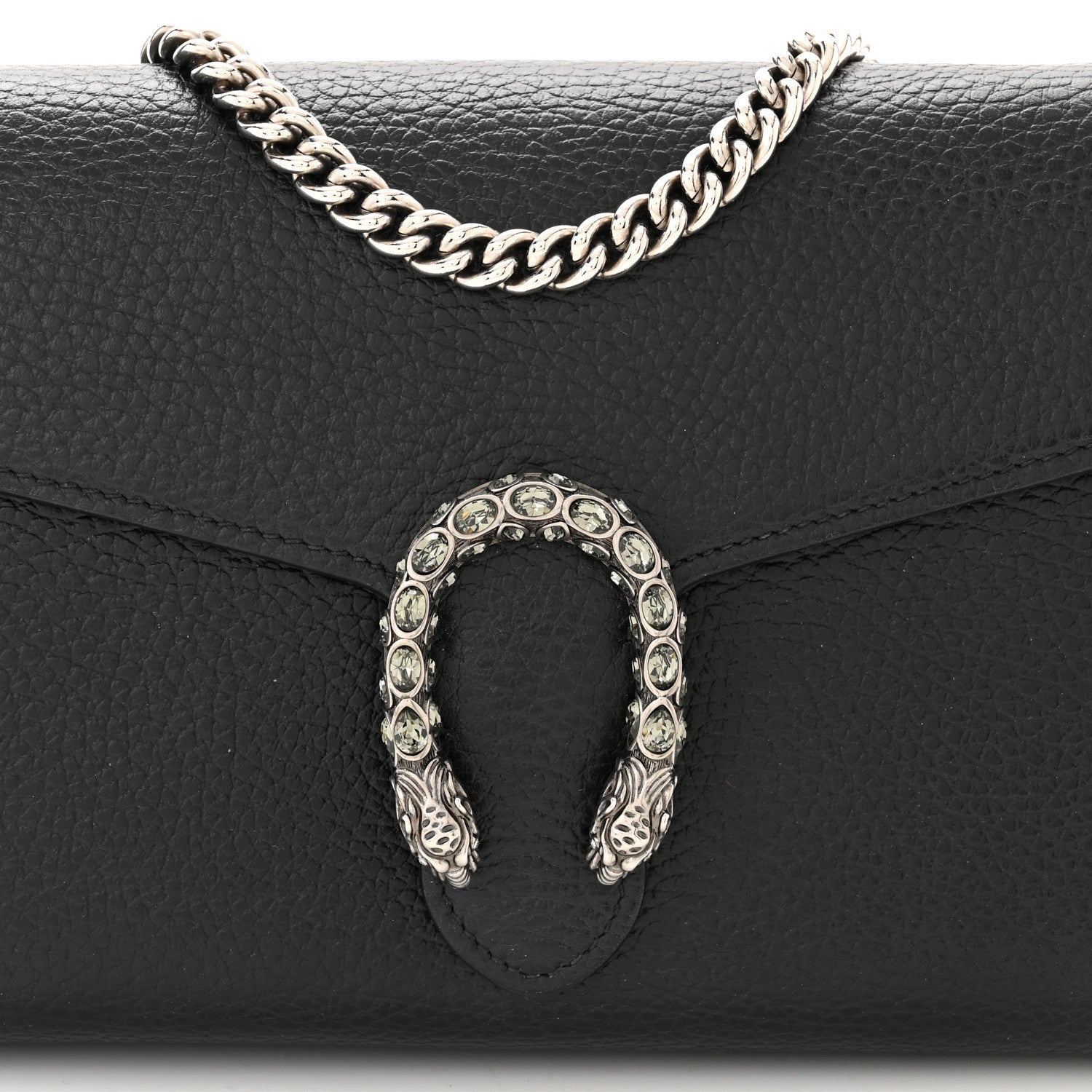 Gucci Calfskin Mini Dionysus Chain Wallet Black 7 of 9