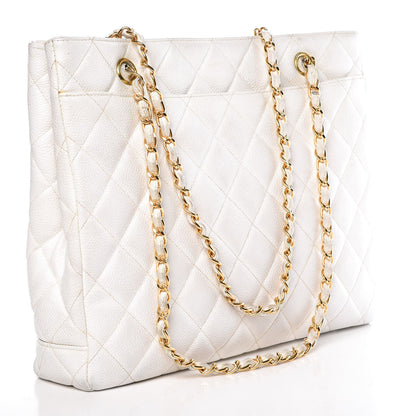 Chanel Caviar Quilted Shoulder Bag White 3 of 20