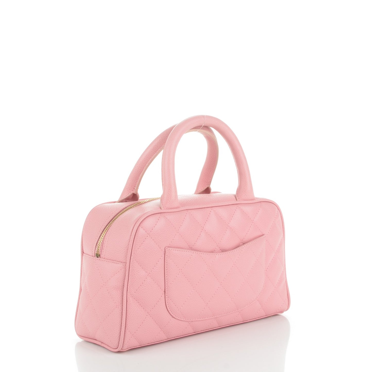 Caviar Quilted Small Bowler Pink