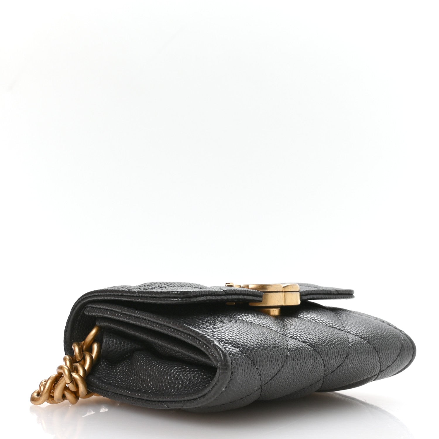 Chanel Caviar Quilted Bracelet On Chain Clutch Grey 4 of 11