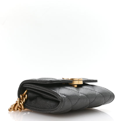 Chanel Caviar Quilted Bracelet On Chain Clutch Grey 4 of 11