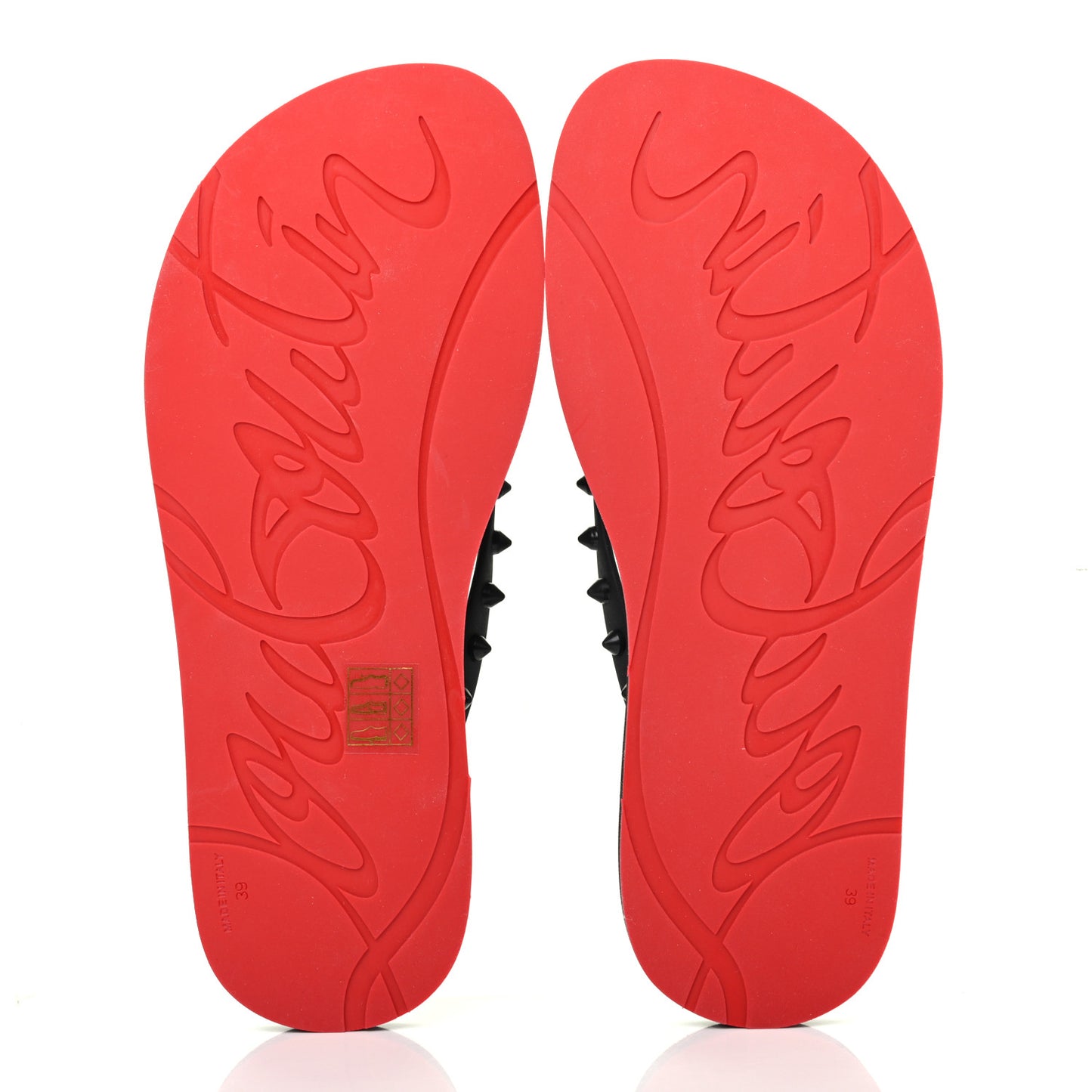 Rubber Spike Loubi Donna Flip Flop 39 Black