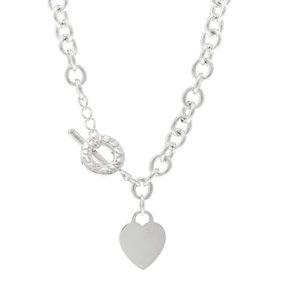 Tiffany Sterling Silver Heart Tag Toggle Necklace 1 of 4