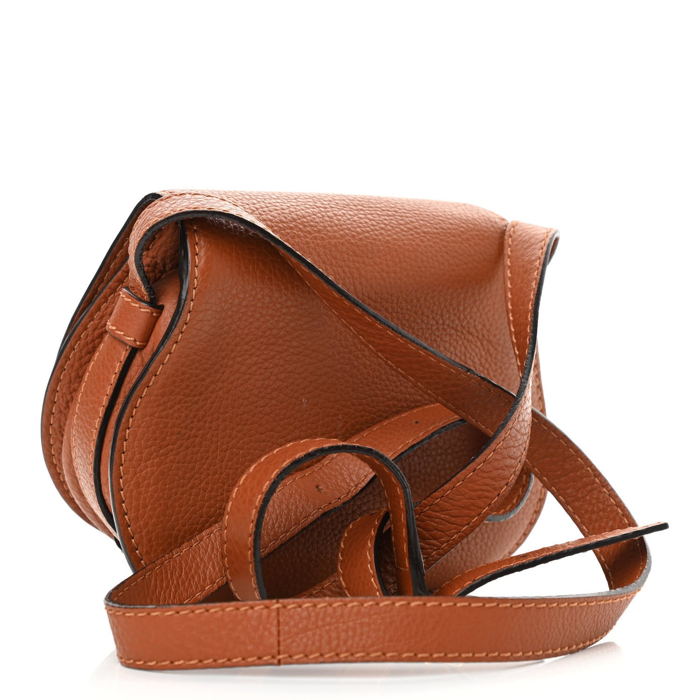 Calfskin Mini Marcie Round Crossbody Bag Tan