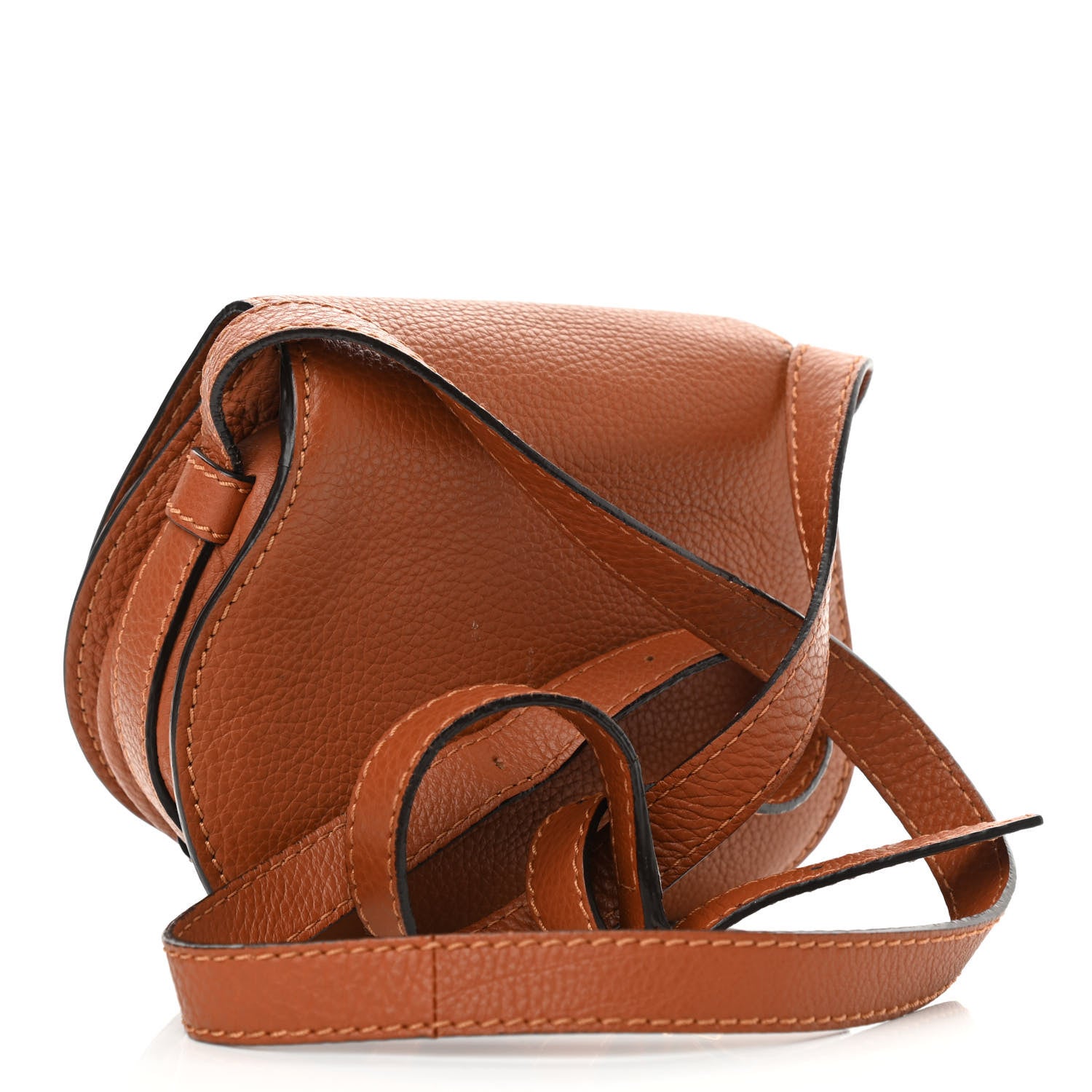 Chloe Calfskin Mini Marcie Round Crossbody Bag Tan 3 of 15