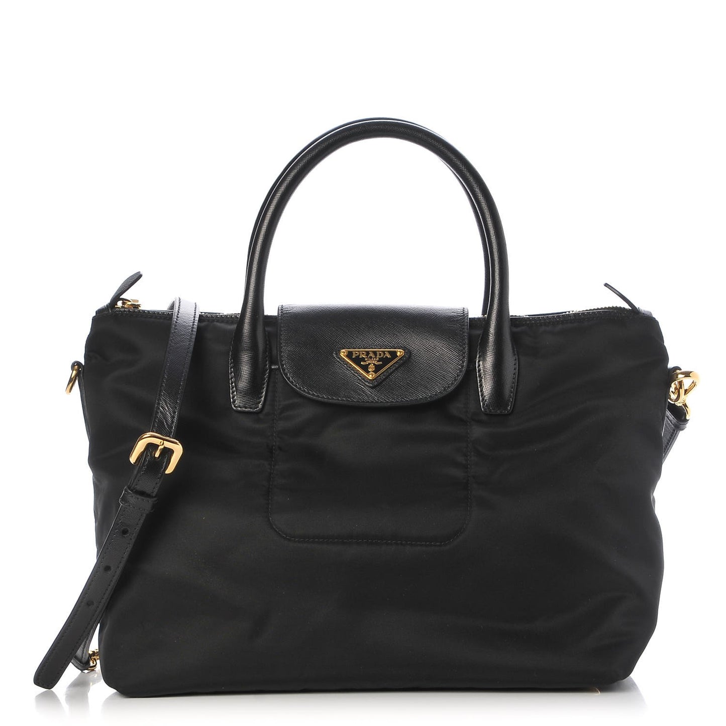 Saffiano Tessuto Nylon Tote Black