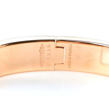 Hermes Enamel Narrow Clic Cadenas Bracelet GM Rose Dragee 6 of 7