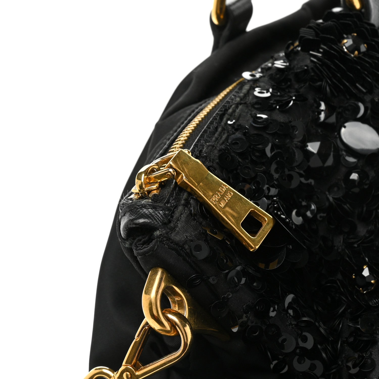 Prada Nylon Sequin Tote Black 13 of 18