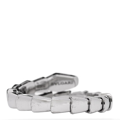 Bulgari 18K White Gold Diamond Serpenti Viper Single Spiral Ring 3 of 5