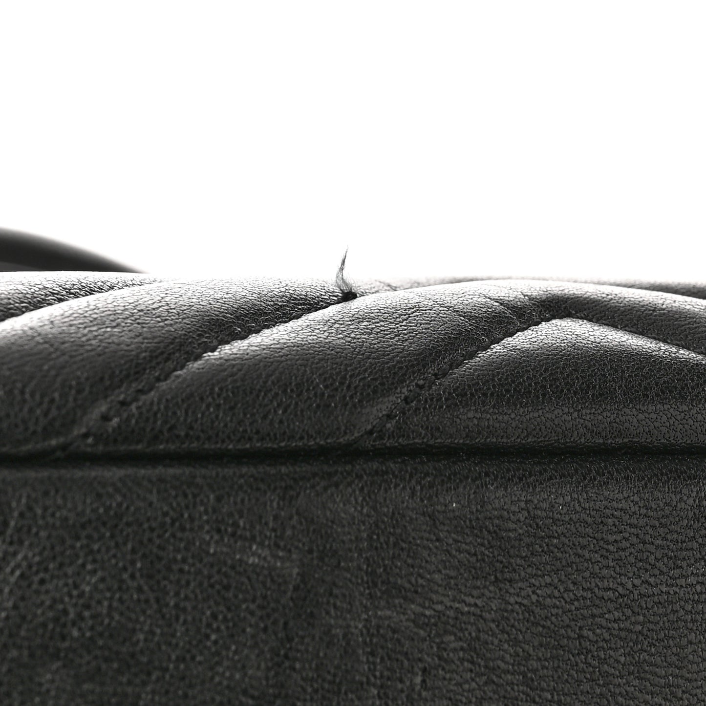 Sheepskin Matelasse Chevron Monogram Large College Satchel Black