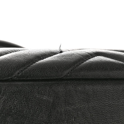 Saint Laurent Sheepskin Matelasse Chevron Monogram Large College Satchel Black 10 of 11