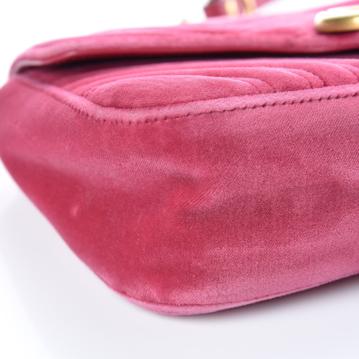 Gucci Velvet Matelasse Small GG Marmont Shoulder Bag Light Raspberry Rose 5 of 11
