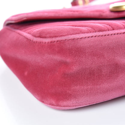 Gucci Velvet Matelasse Small GG Marmont Shoulder Bag Light Raspberry Rose 5 of 11