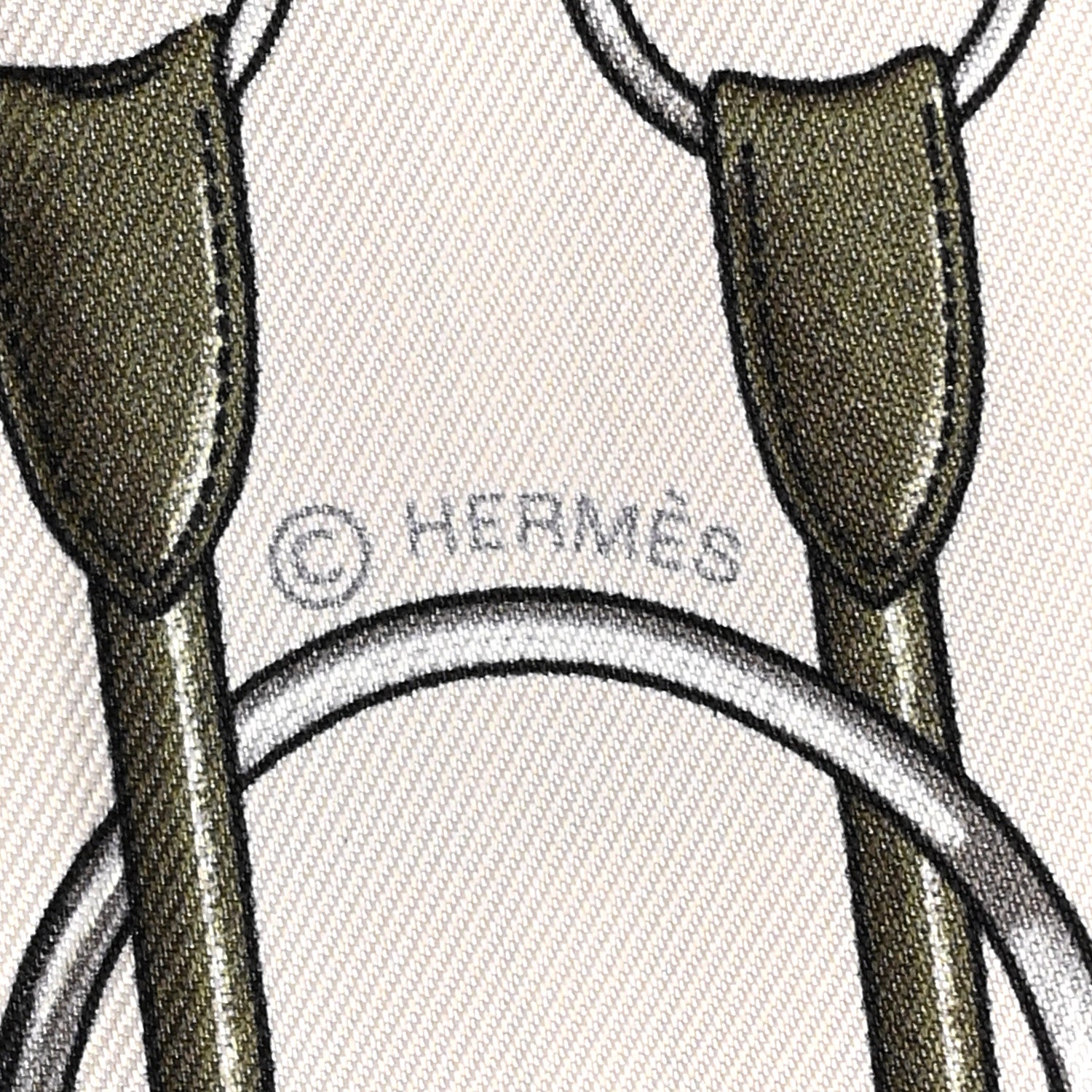 Hermes Silk Lambskin Jumping Fringed Twilly Creme Kaki Beige Dore 3 of 4