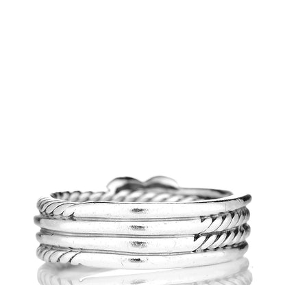 David Yurman Sterling Silver Diamond X Crossover Ring 52 6 3 of 5