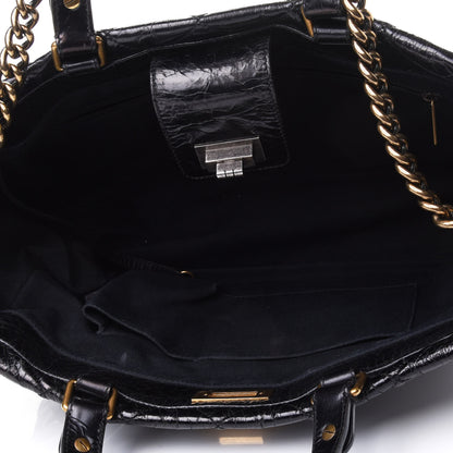 Chanel Glazed Calfskin Quilted Mademoiselle Tote Black 4 of 4