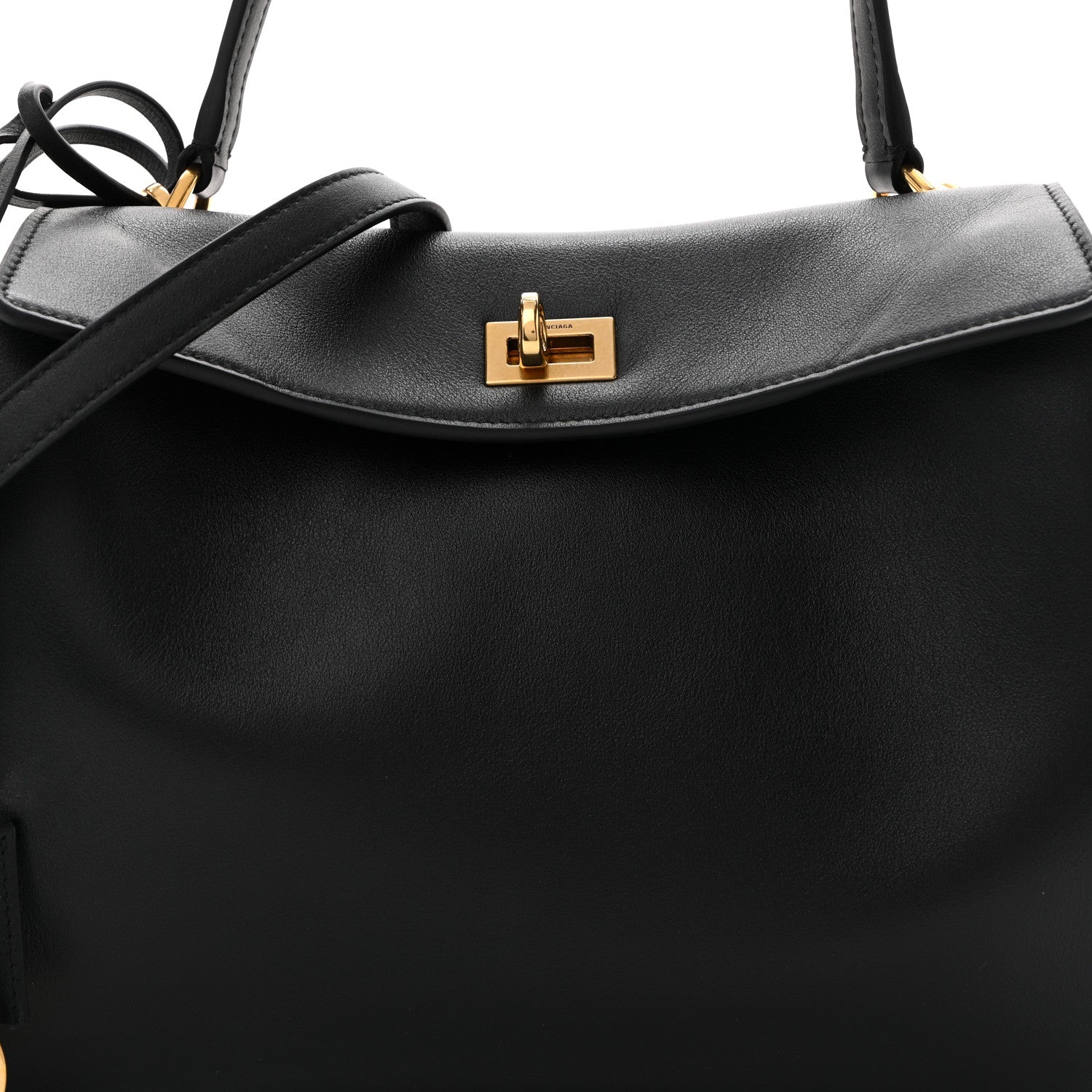 Balenciaga Natural Smooth Calfskin Small Rodeo Top Handle Handbag Black 8 of 12