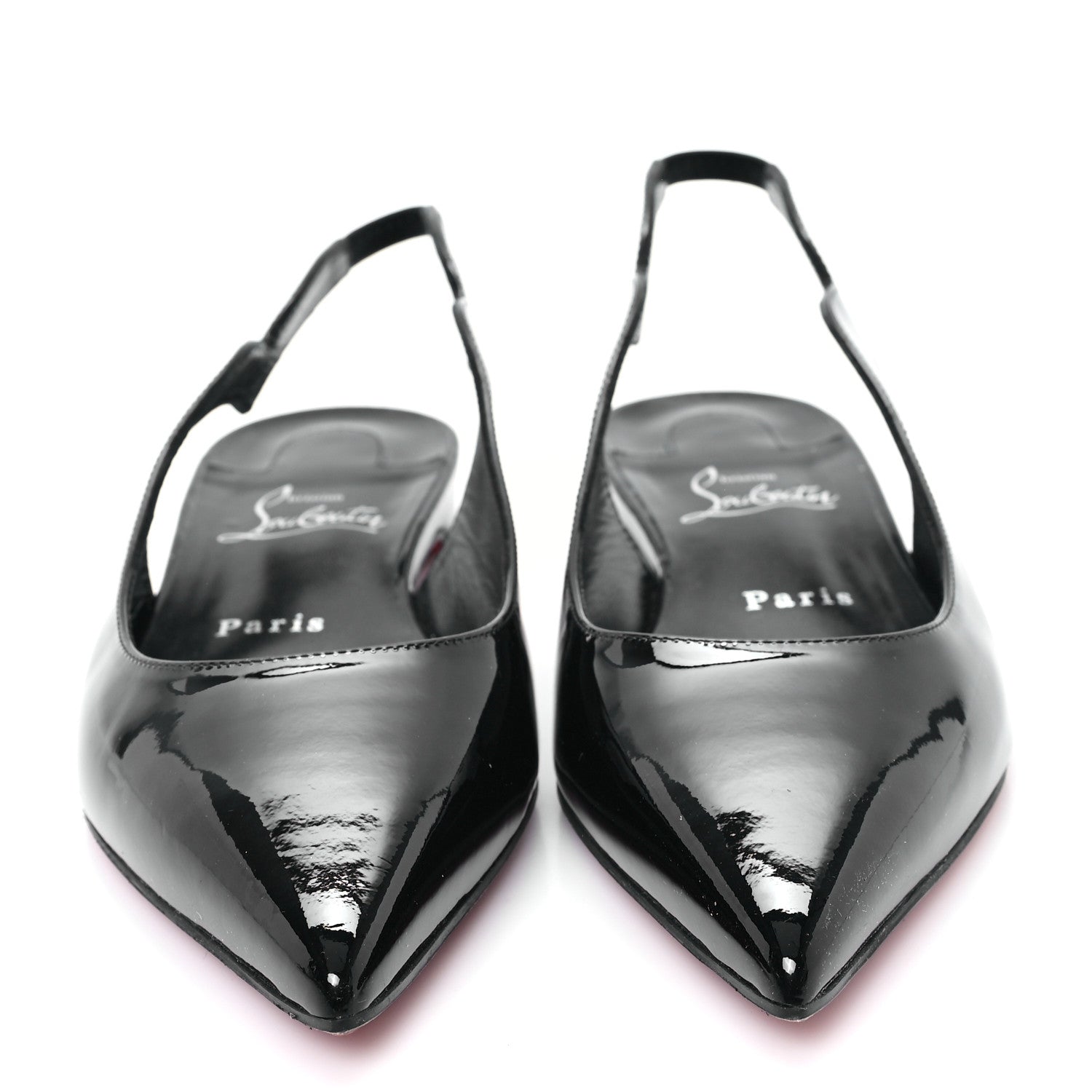 Christian Louboutin Patent Hot Chickita Slingback Flats 37.5 Black 3 of 9