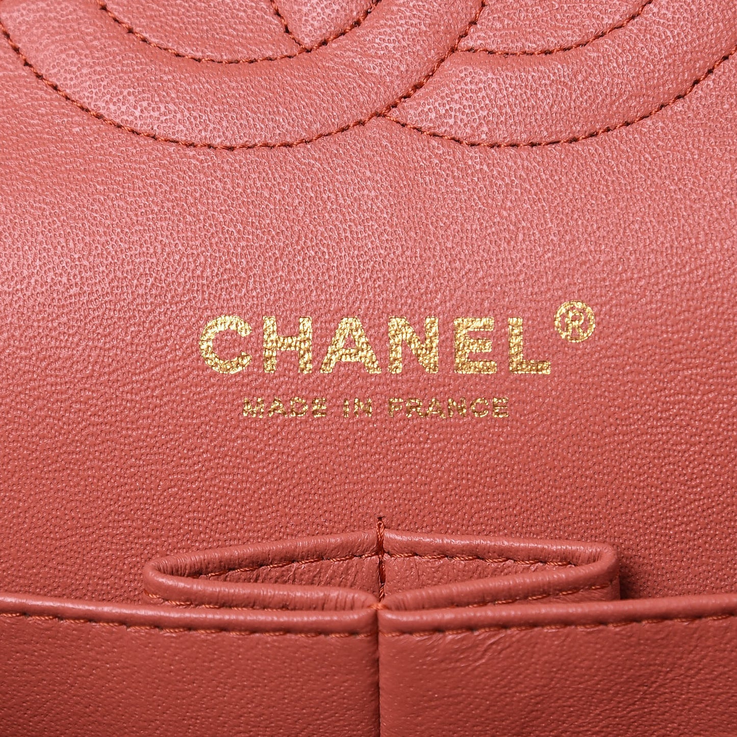 Caviar Quilted Medium Double Flap Coral