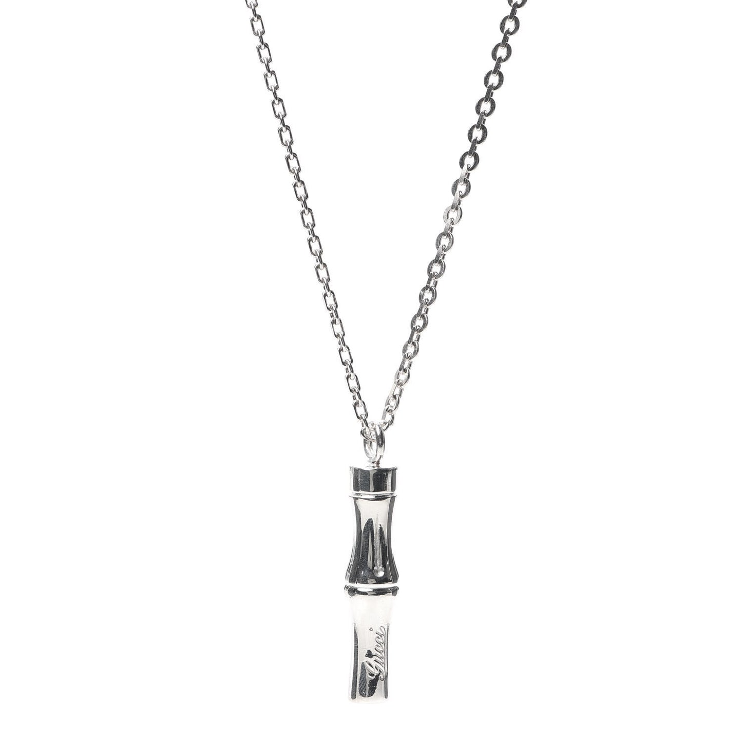 Sterling Silver Bamboo Pendant Necklace
